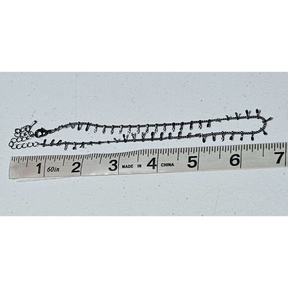 Elegant Black Dangle Charm Chain Choker Necklace Classic Minimalist Jewelry - Picture 5 of 6